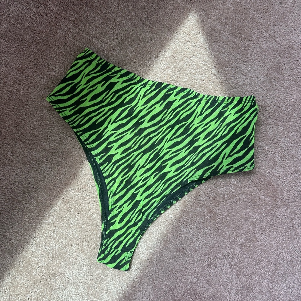 Green Zebra High-Waisted Rave Bottoms | iHeartRaves